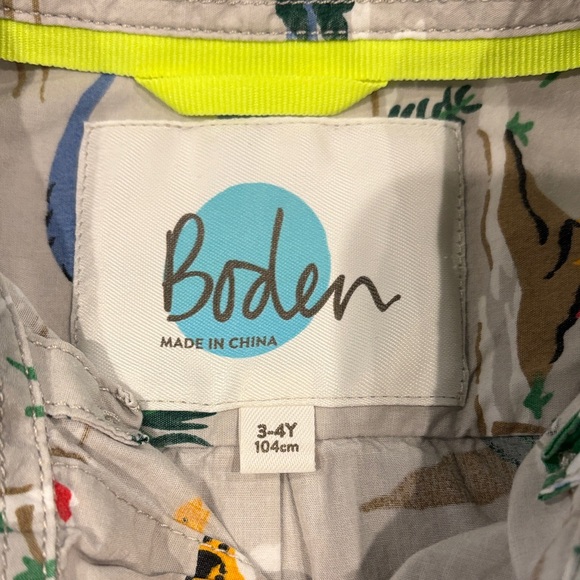 Selling together- Boden Kids Dinosaur and Blue Plaid Button Down Shirts - Picture 2 of 4